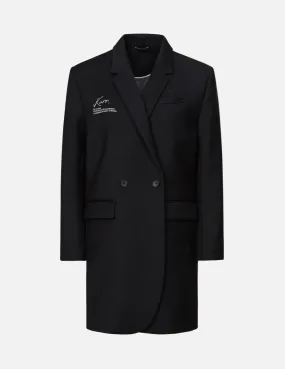 Embossed Logo Long Blazer