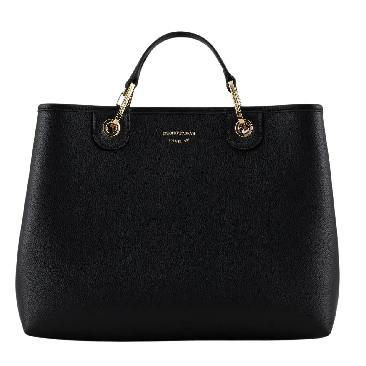 Emporio Armani Medium MyEA Logo Black Tote Bag