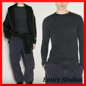 entire studios  |Crew Neck Pullovers Unisex Street Style Long Sleeves Plain