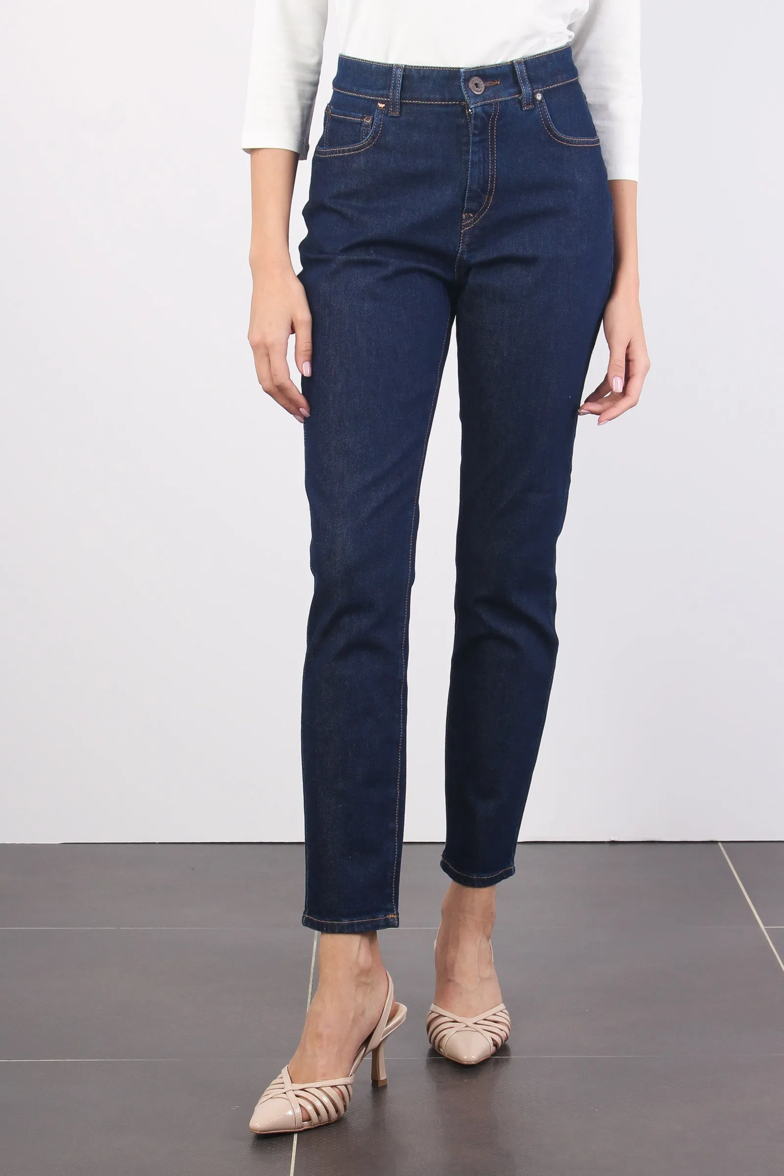 Eufrate Jeans Gamba Dritta Denim Scuro