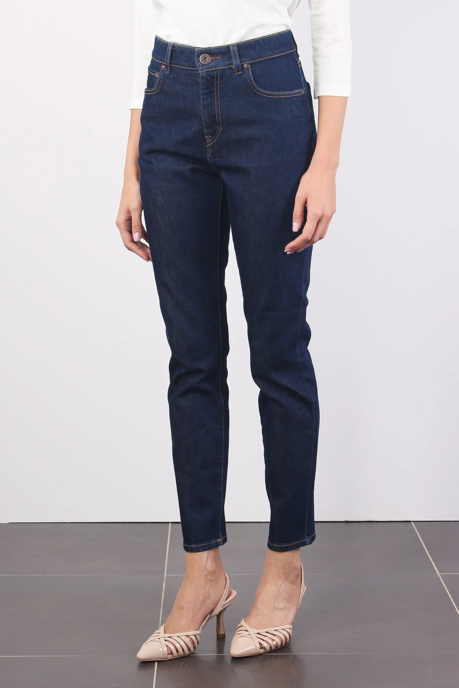 Eufrate Jeans Gamba Dritta Denim Scuro