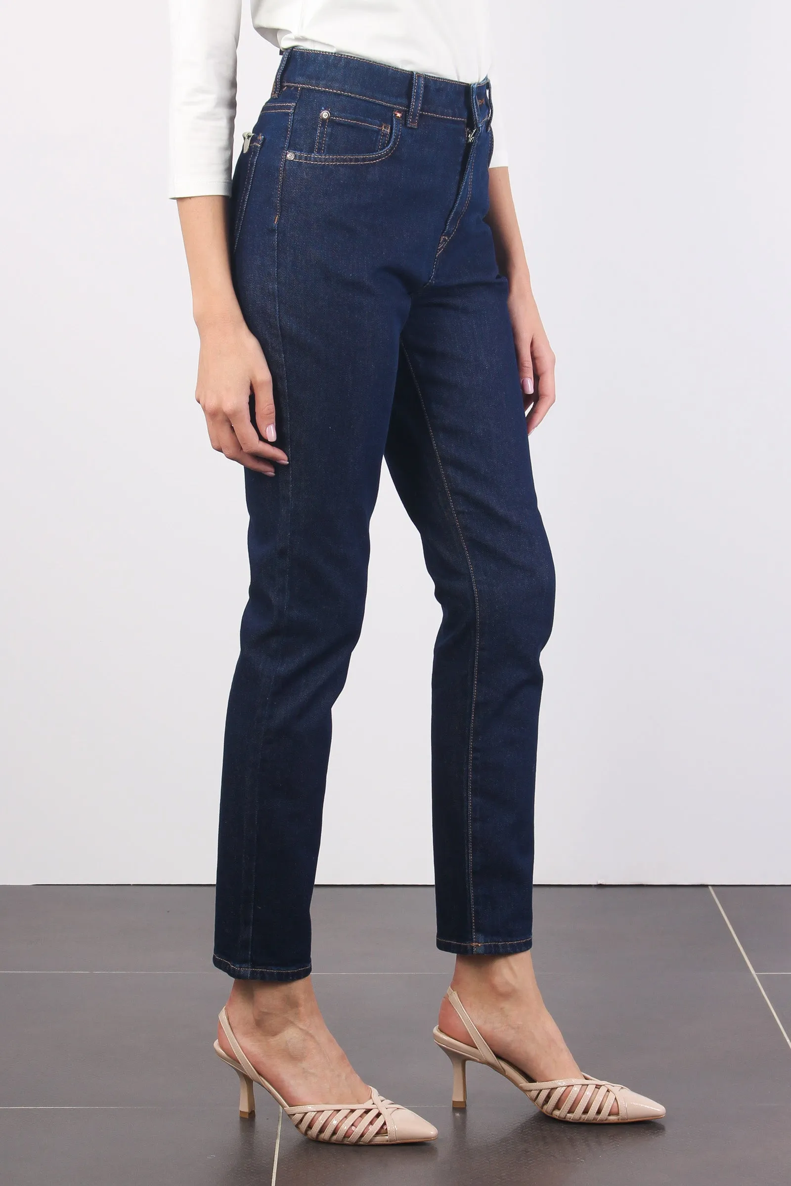 Eufrate Jeans Gamba Dritta Denim Scuro