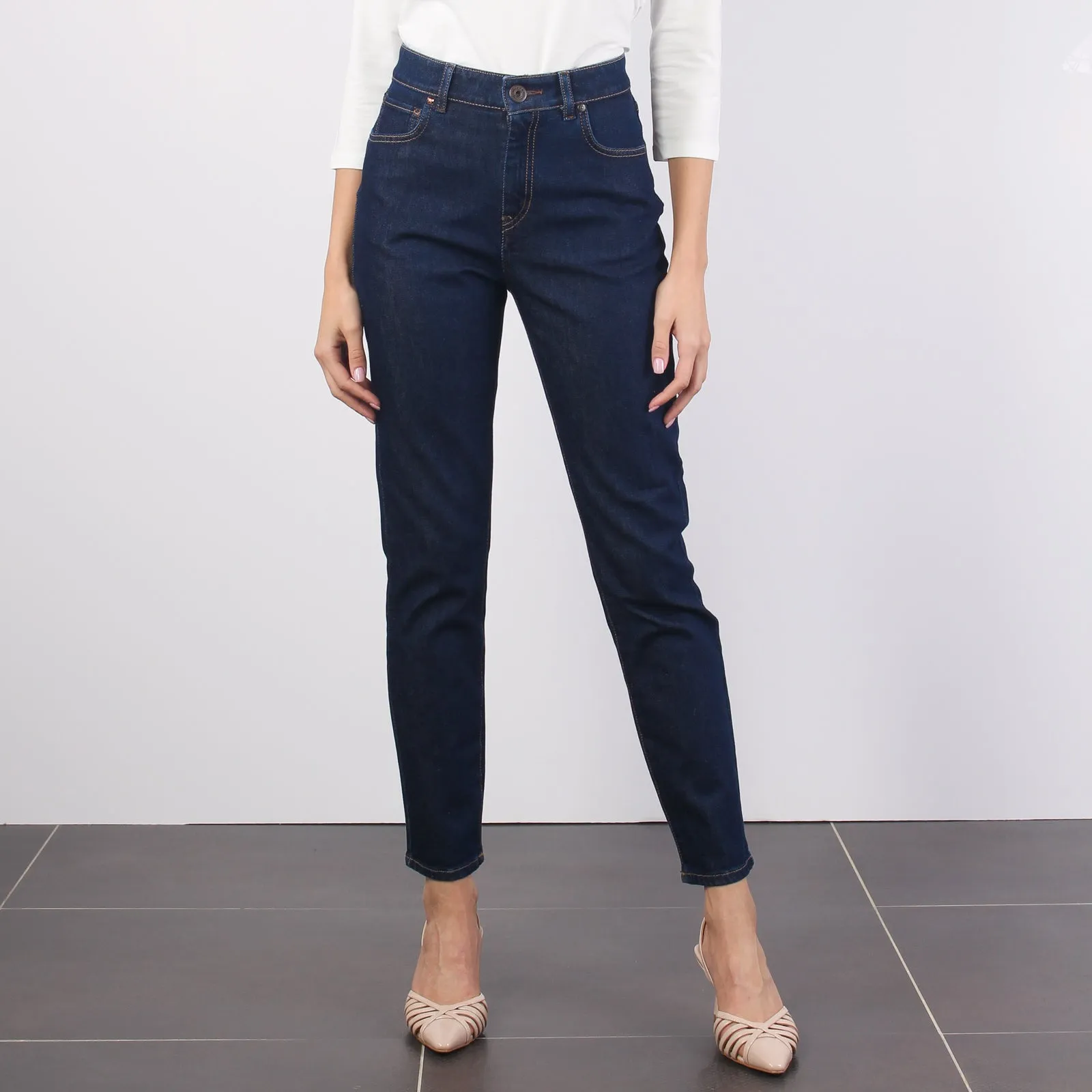 Eufrate Jeans Gamba Dritta Denim Scuro