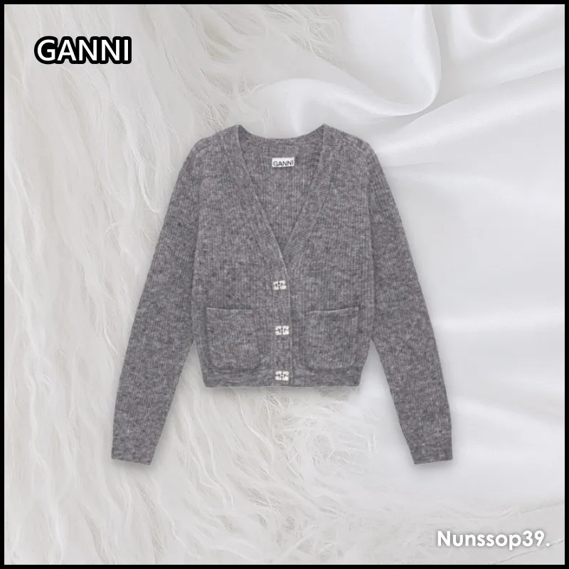 Ganni  |Casual Style Wool Street Style Long Sleeves Plain