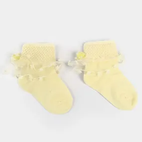 Girls Fashion Frill Socks -Yellow