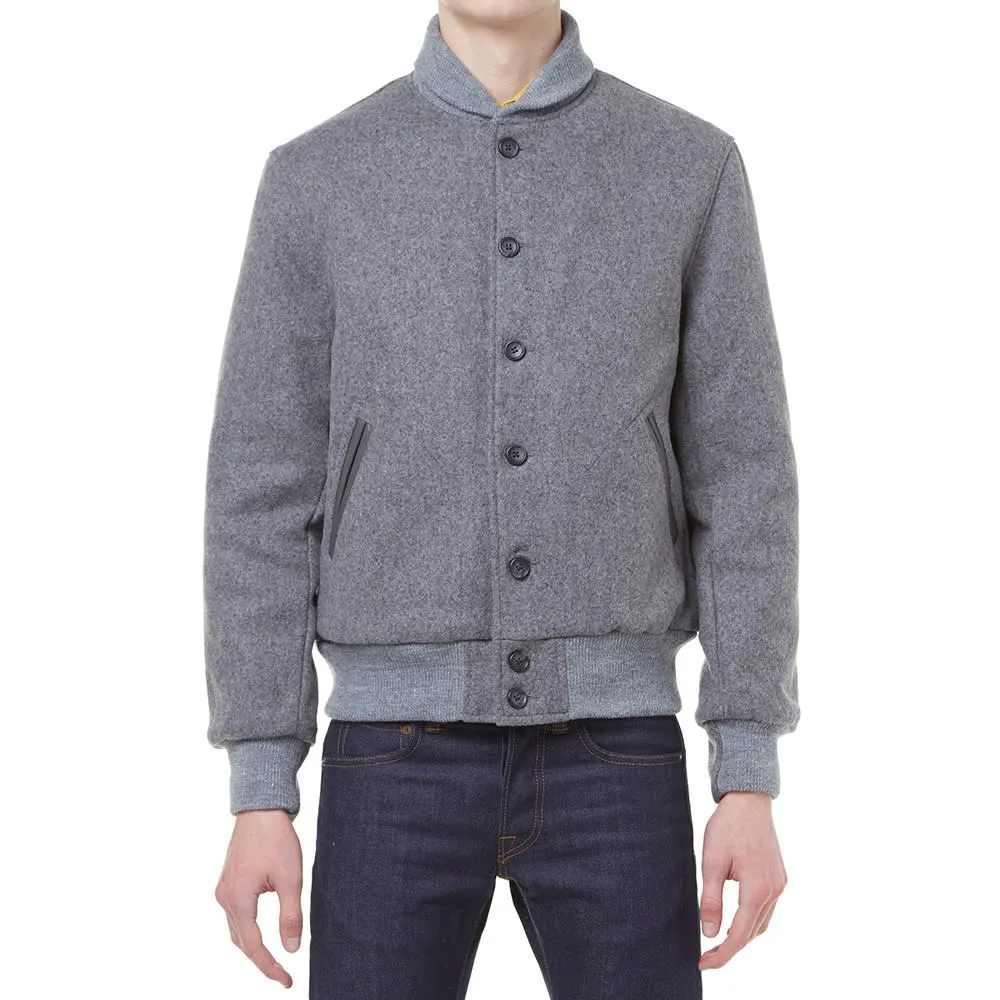 Golden Bear Sportswear Melton Wool Shawl Collar Varsity JacketGrey