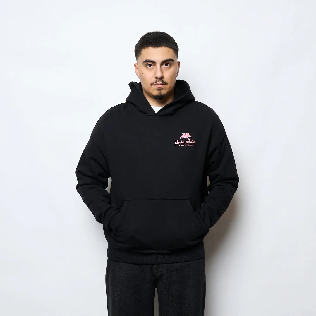 Goodies Sportive - 550G Premium Boxy Hoodie (Black/Pink)