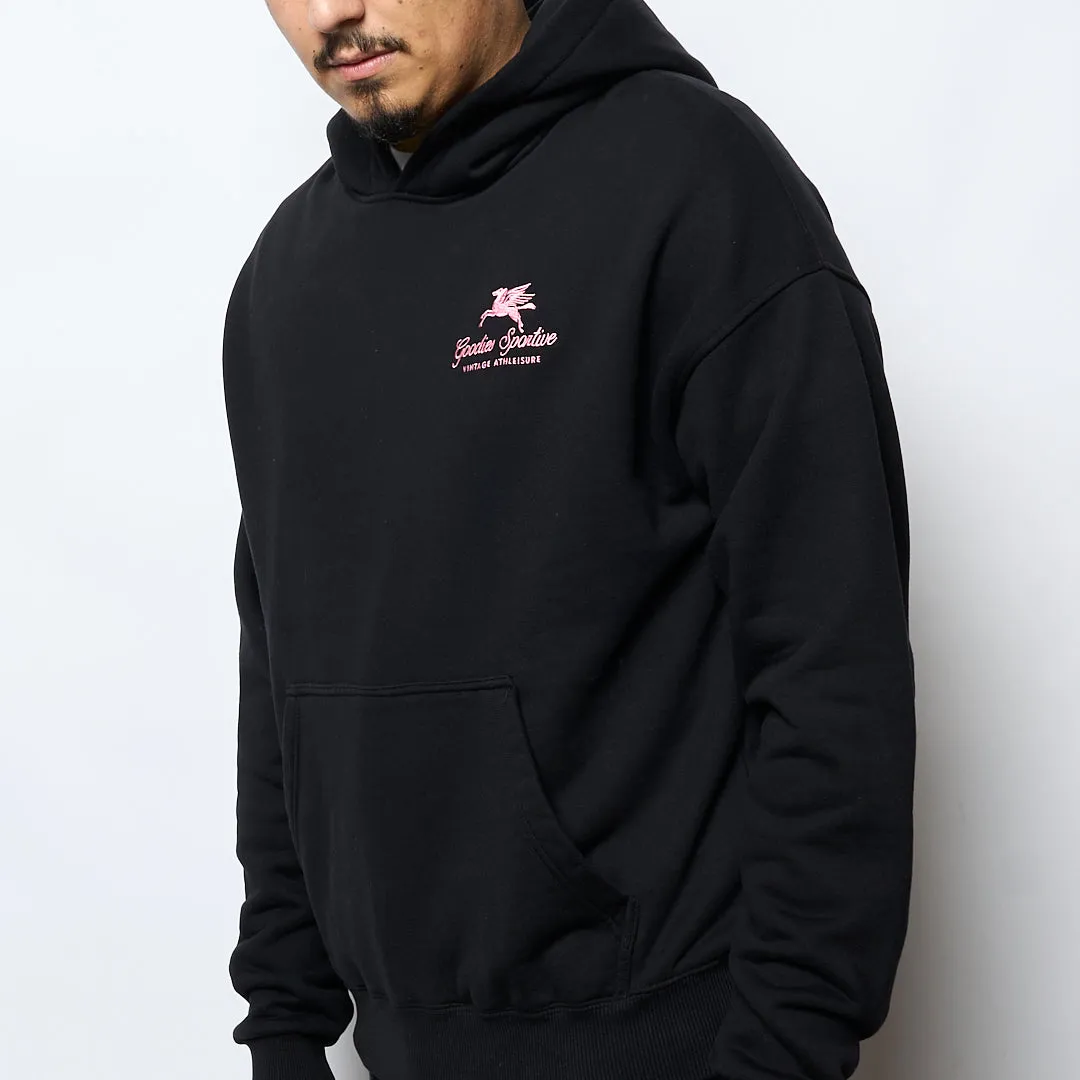 Goodies Sportive - 550G Premium Boxy Hoodie (Black/Pink)