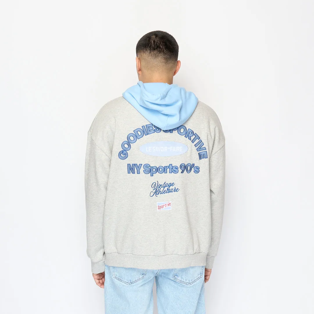 Goodies Sportive - Premium Two Tone Hoodie (Grey/Blue)