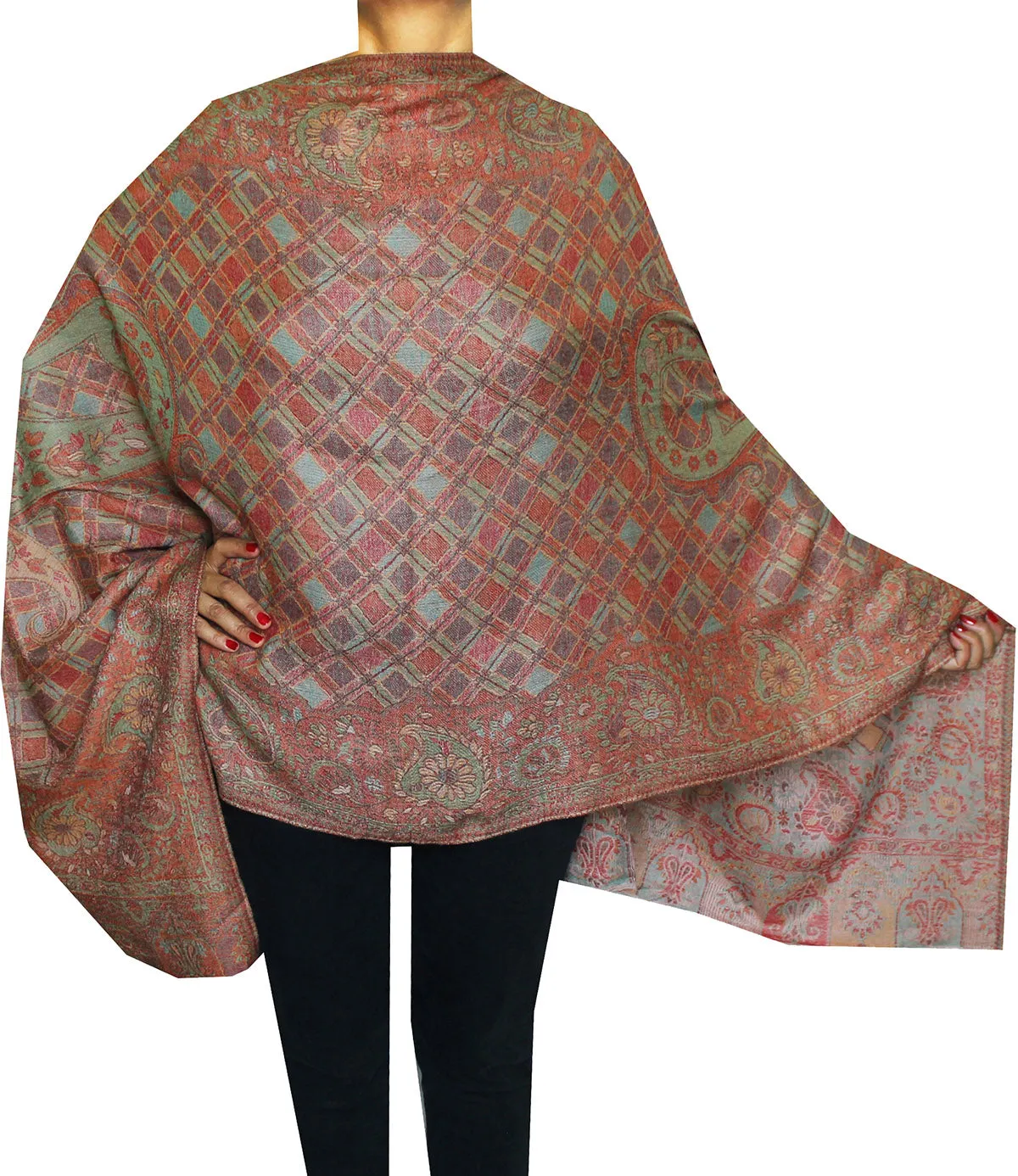 Indian Womens Shawls Paisley Wool Scarf Fashion Gift (80 x 28 inches)