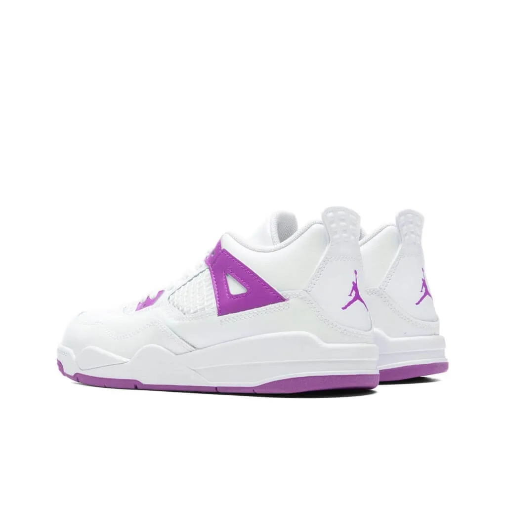 Jordan 4 Retro (PS) - White/Hyper Violet