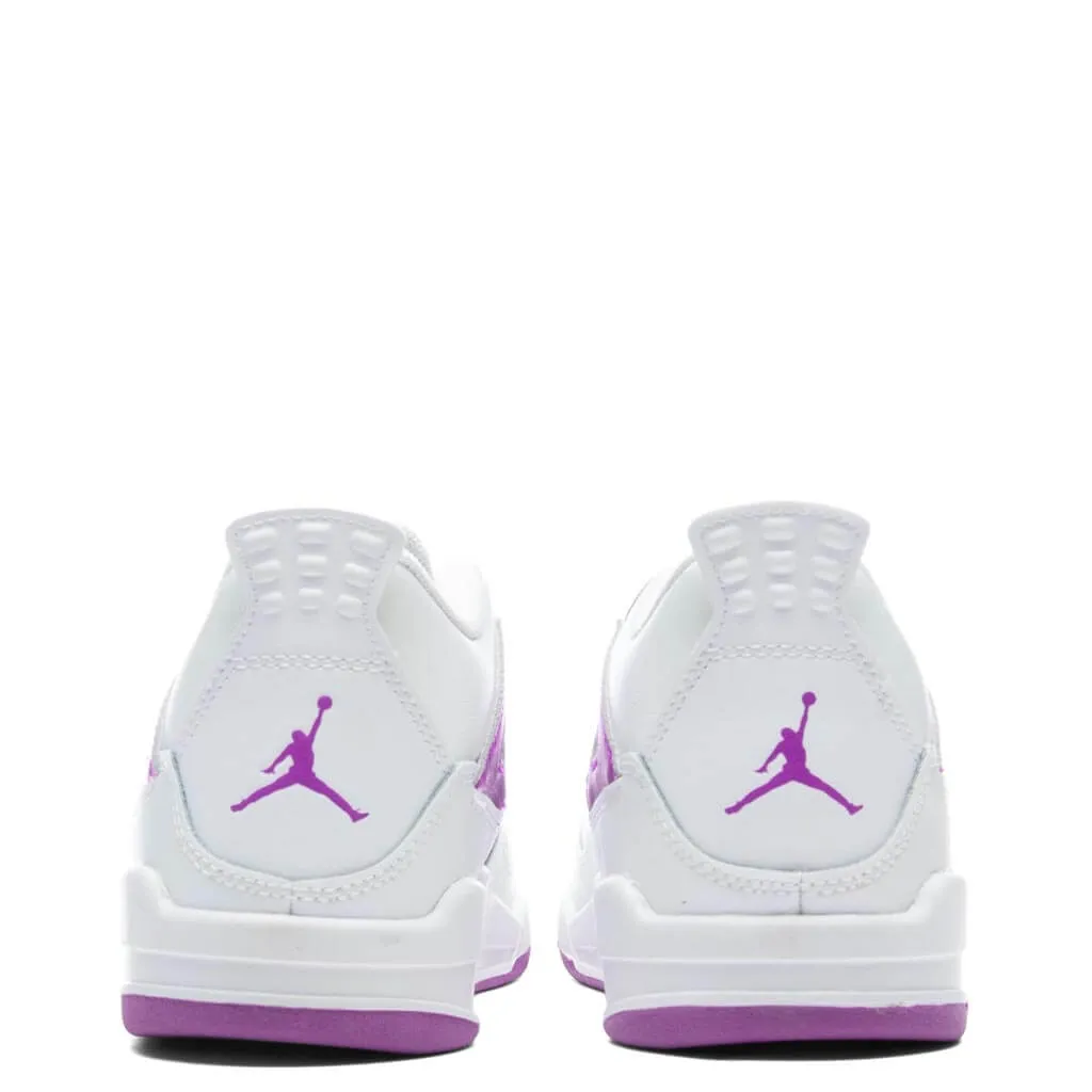 Jordan 4 Retro (PS) - White/Hyper Violet