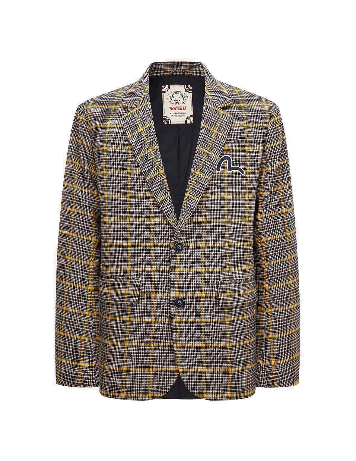 Kamon Appliqué Checked Blazer