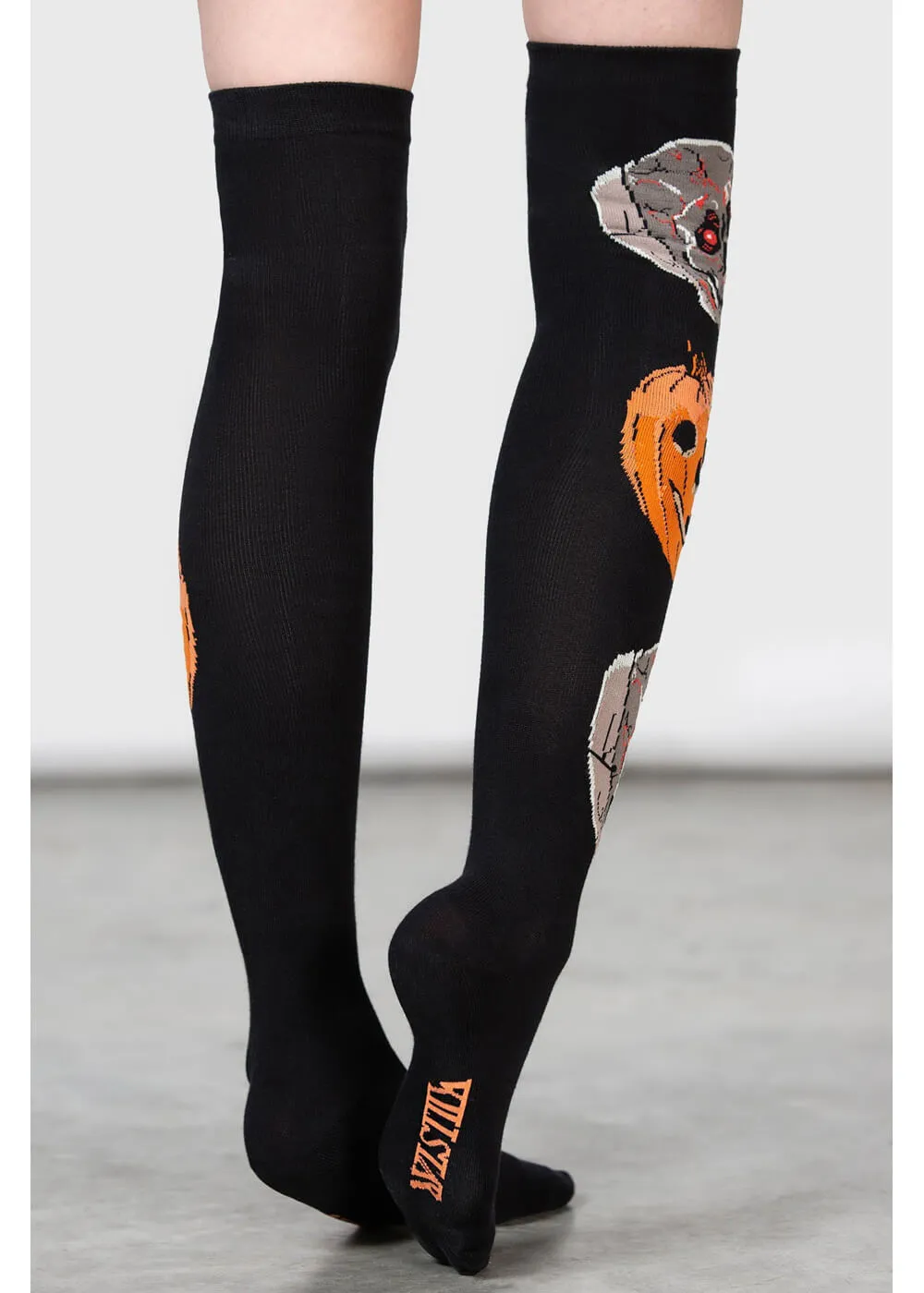 Killstar Morbid Over Knee Socks Black