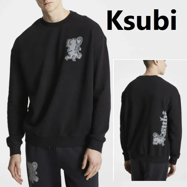 KSUBI  |Crew Neck Pullovers Unisex Street Style Long Sleeves Cotton