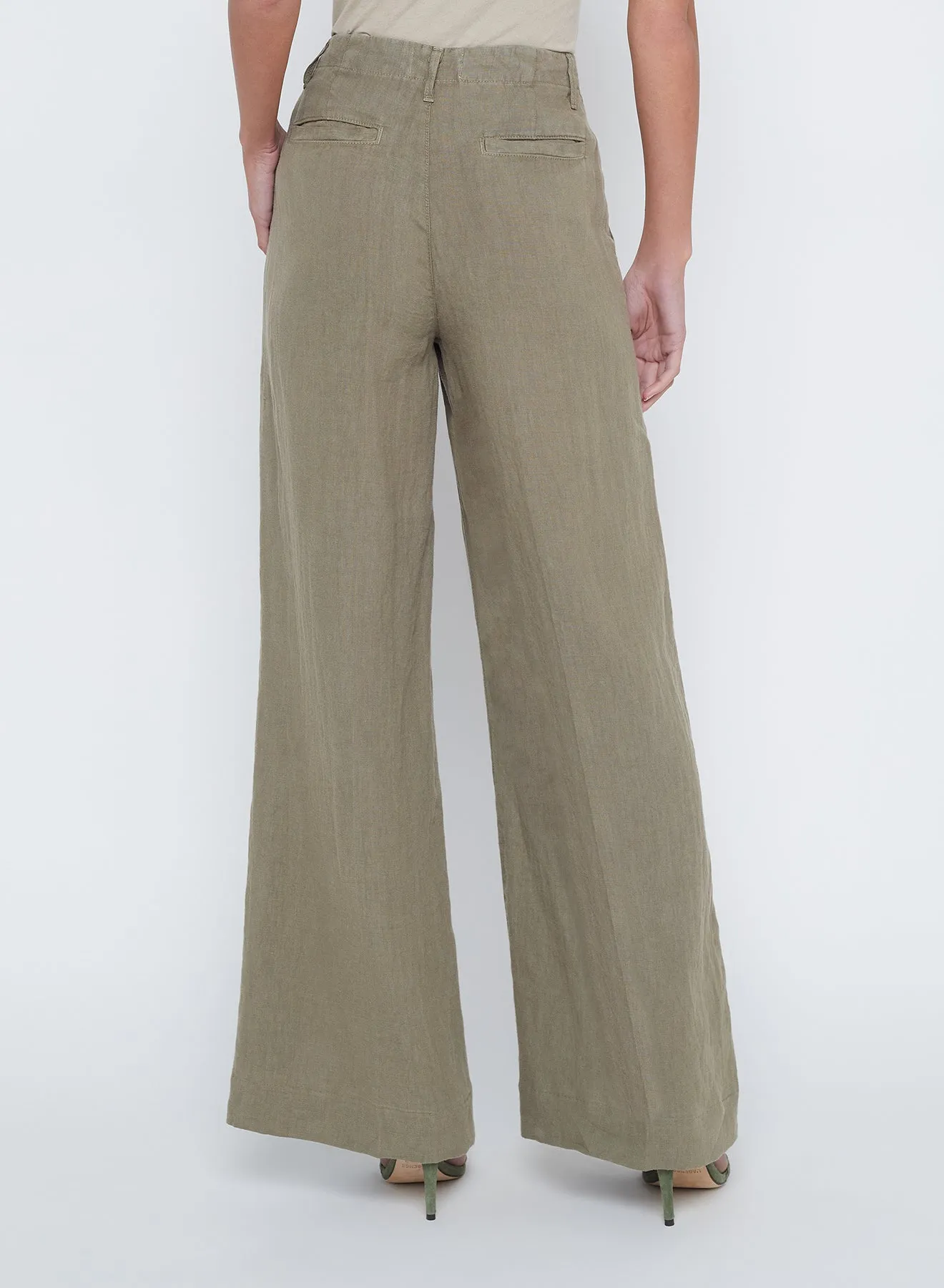 L’agence - Brie H/R Wide Leg Pant - Covert Green