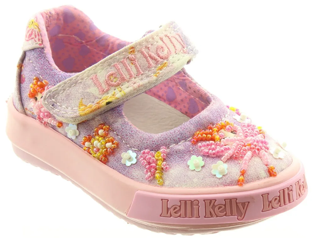 Lelli Kelly LK 9012 Fairy Canvas Baby Dolly Shoes Lilac