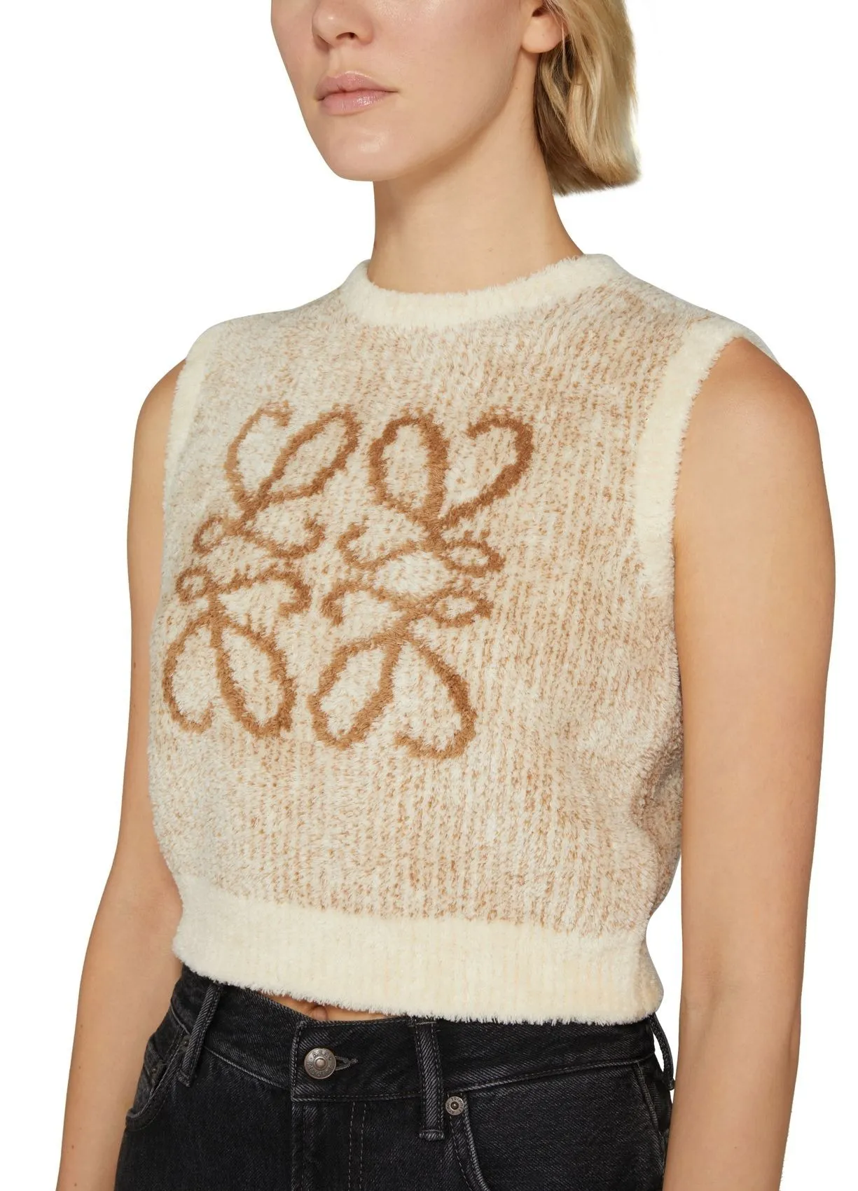 LOEWE  |Crew Neck Casual Style Sleeveless Plain Cotton Party Style