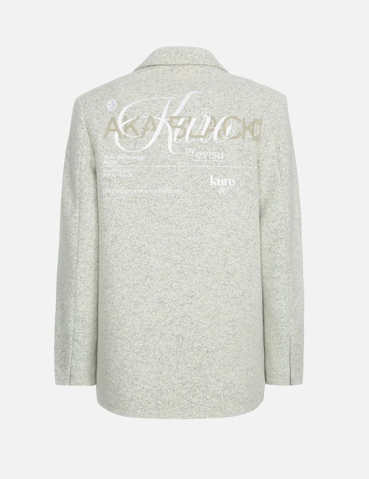 Logo Embroidery Wool Blend Blazer