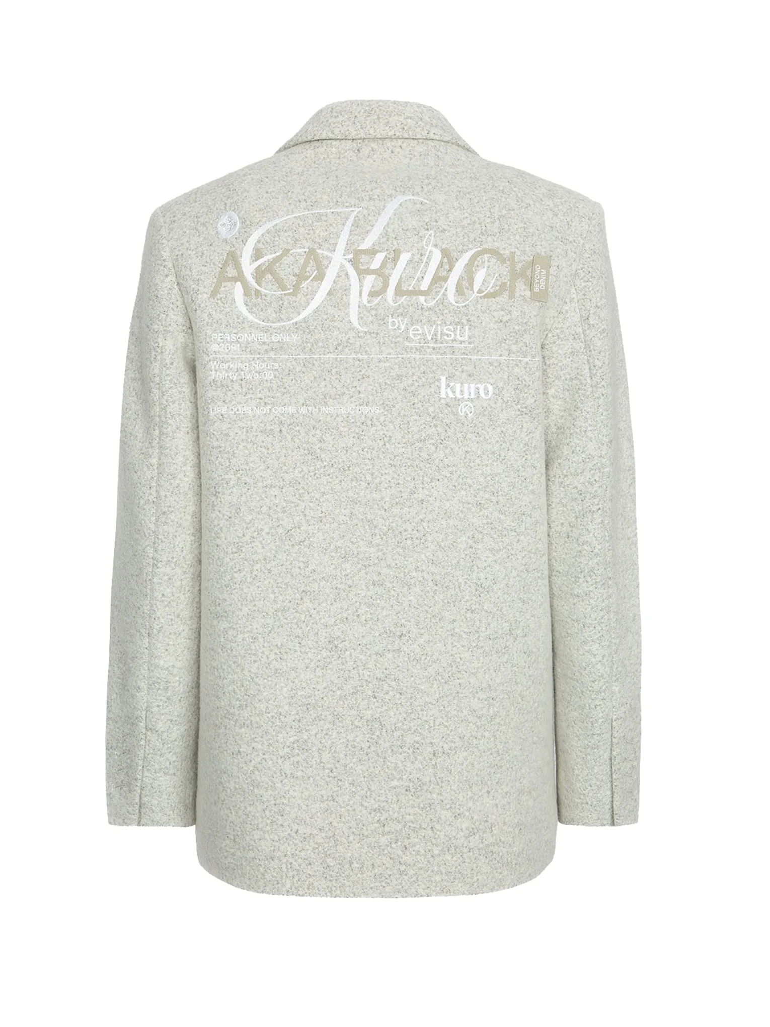 Logo Embroidery Wool Blend Blazer