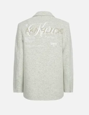 Logo Embroidery Wool Blend Blazer