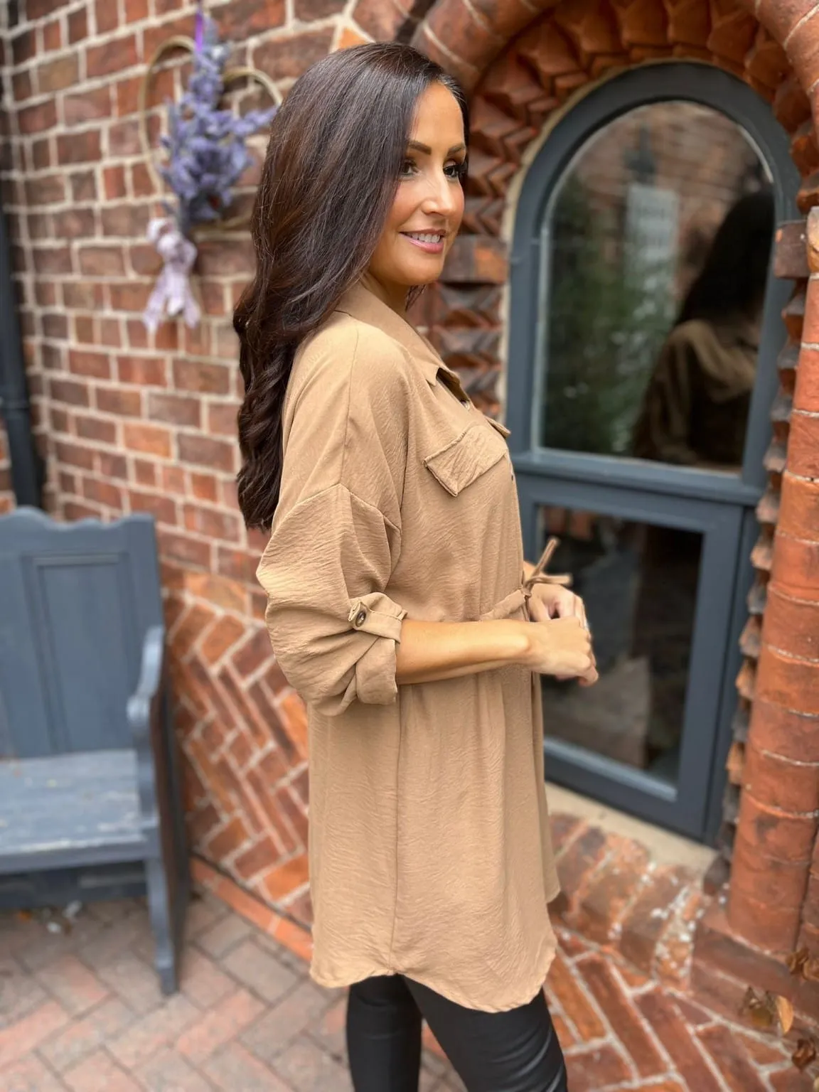 Longline Belted Shirt Ally