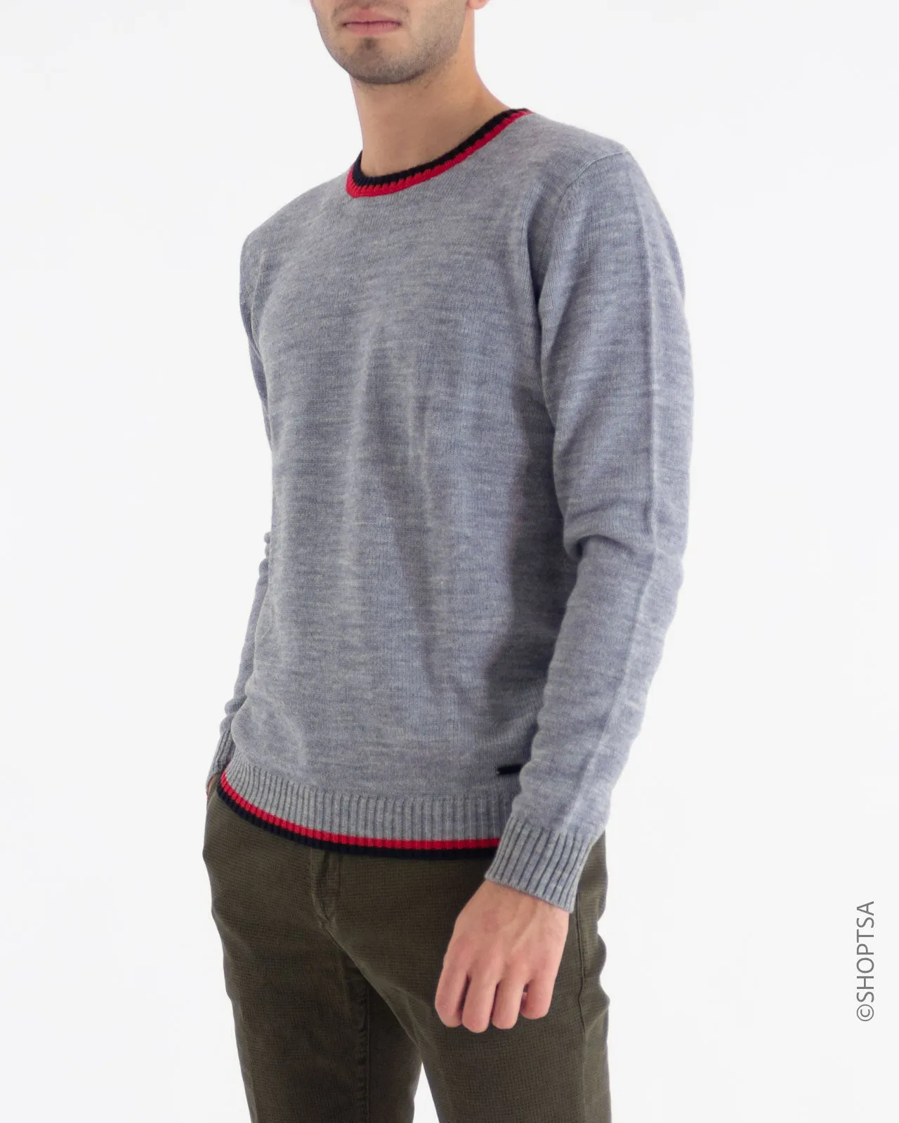 Maglione girocollo grigio