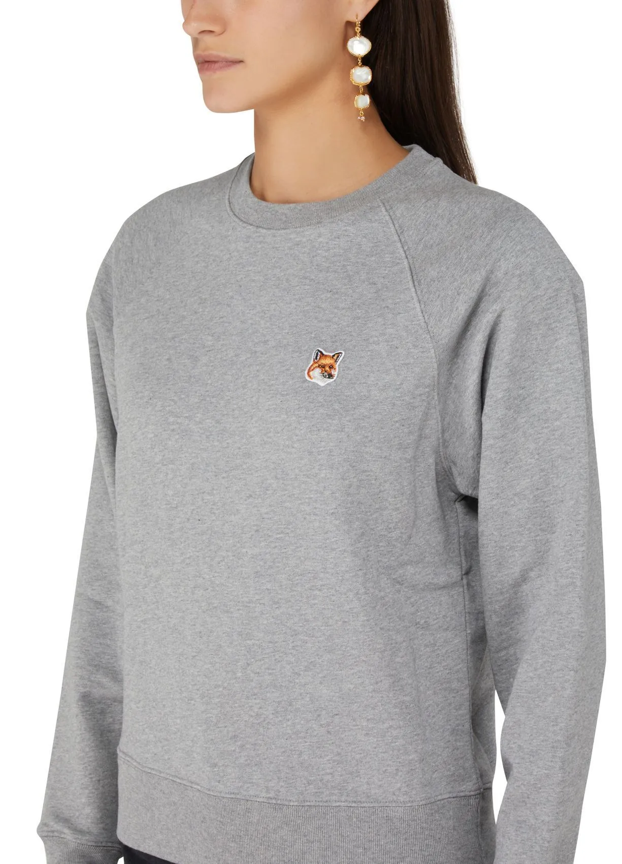 MAISON KITSUNE  |Crew Neck Unisex Sweat Rib Street Style Long Sleeves Plain