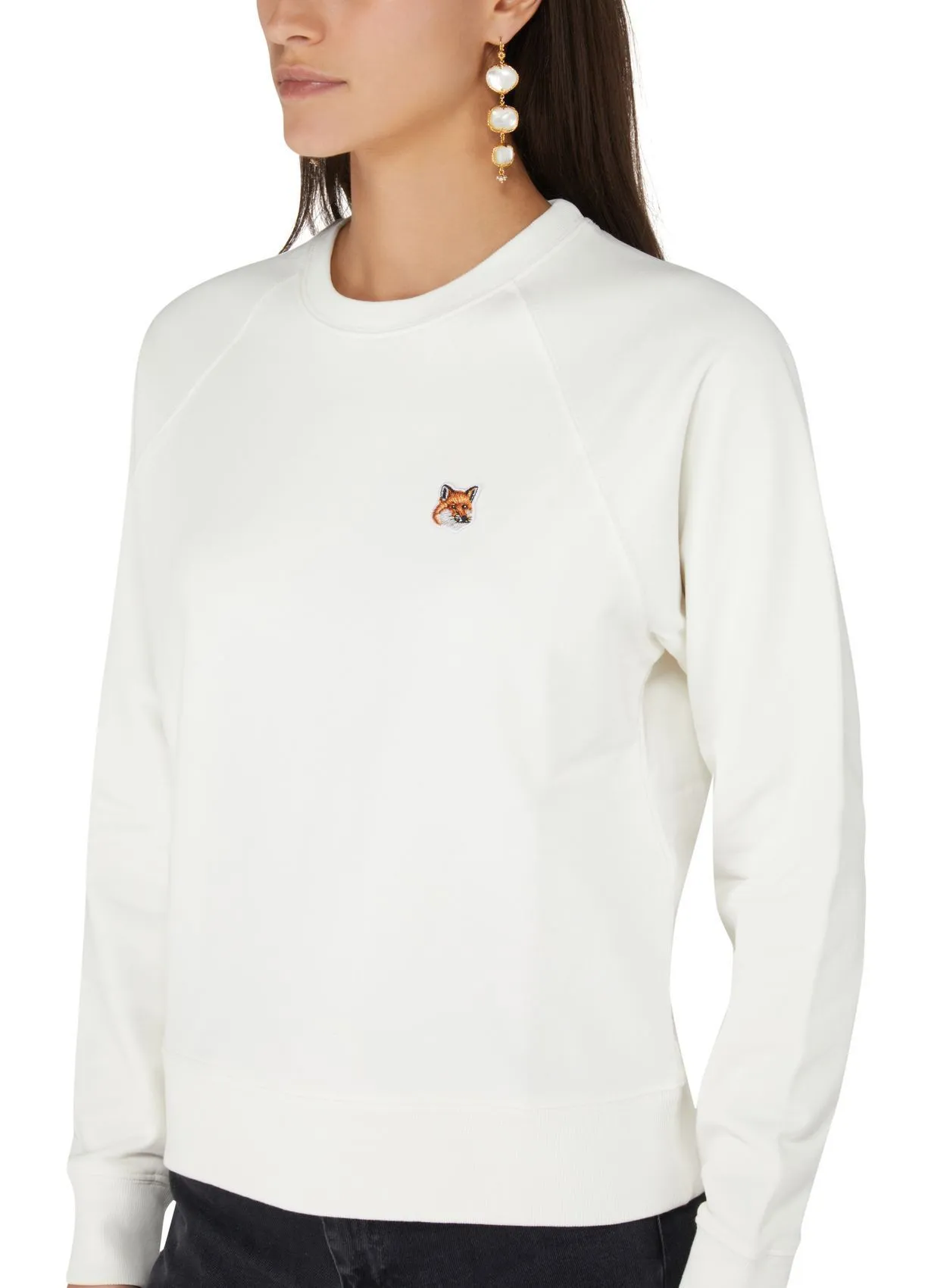 MAISON KITSUNE  |Crew Neck Unisex Sweat Rib Street Style Long Sleeves Plain