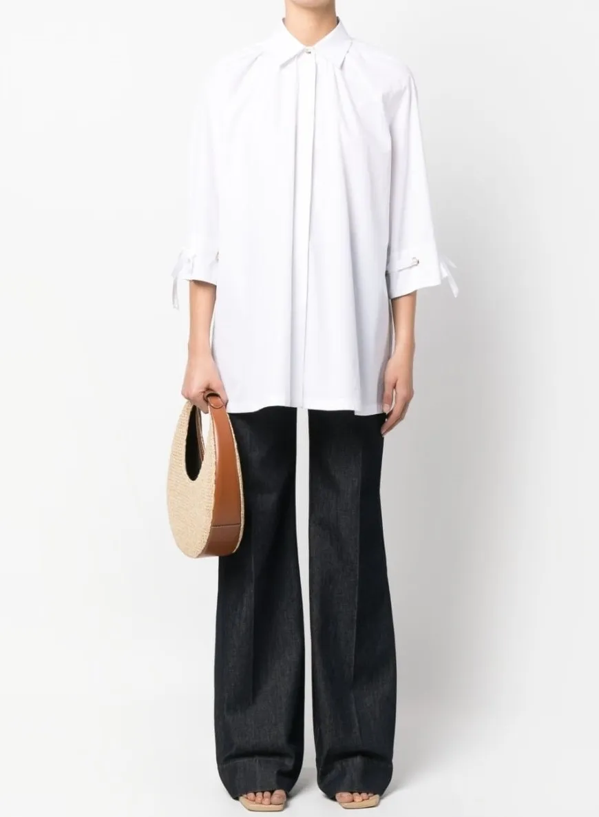 MaxMara  |Casual Style Long Sleeves Plain Cotton Medium Party Style