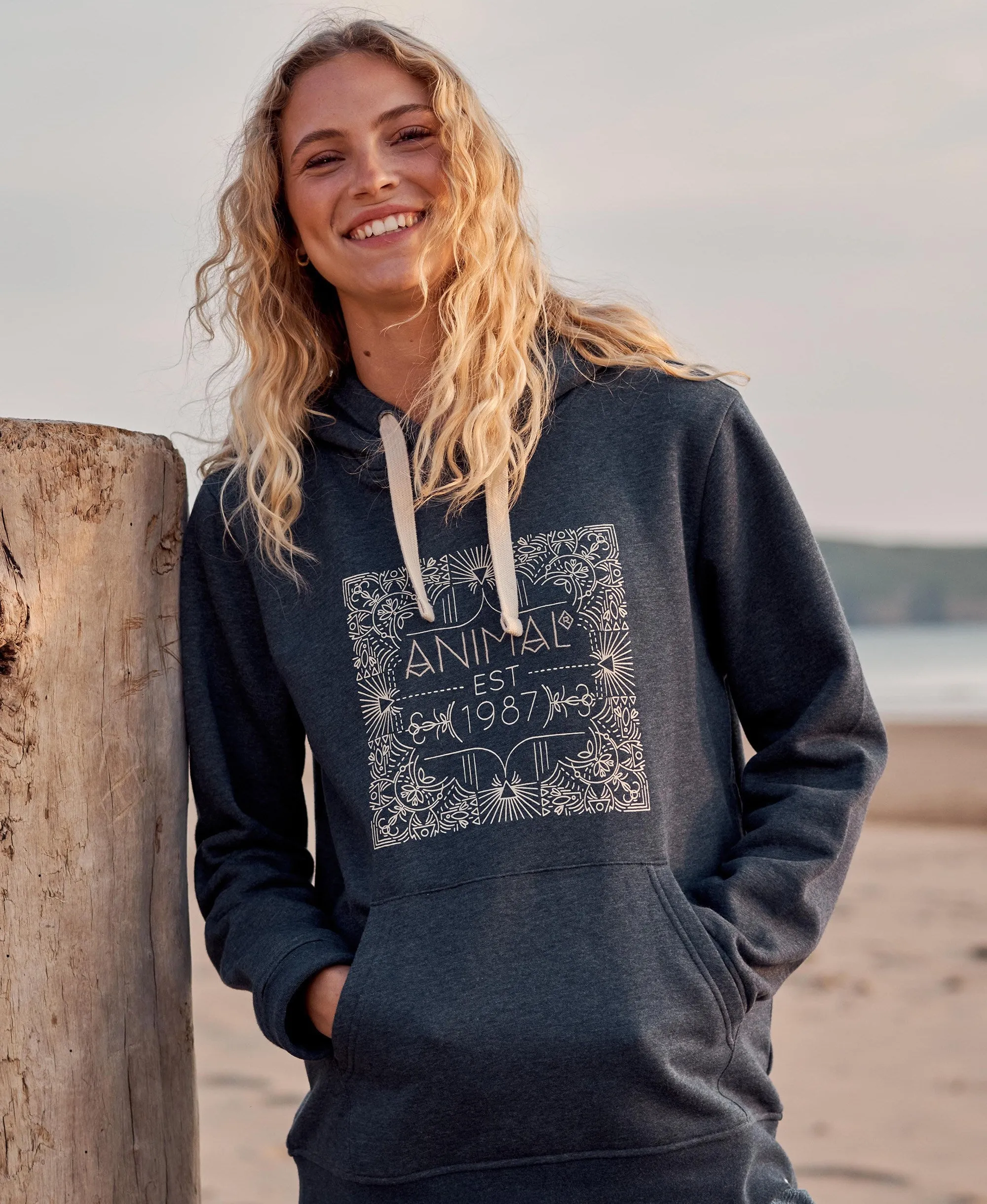 Maya Womens Graphic Hoodie - Navy