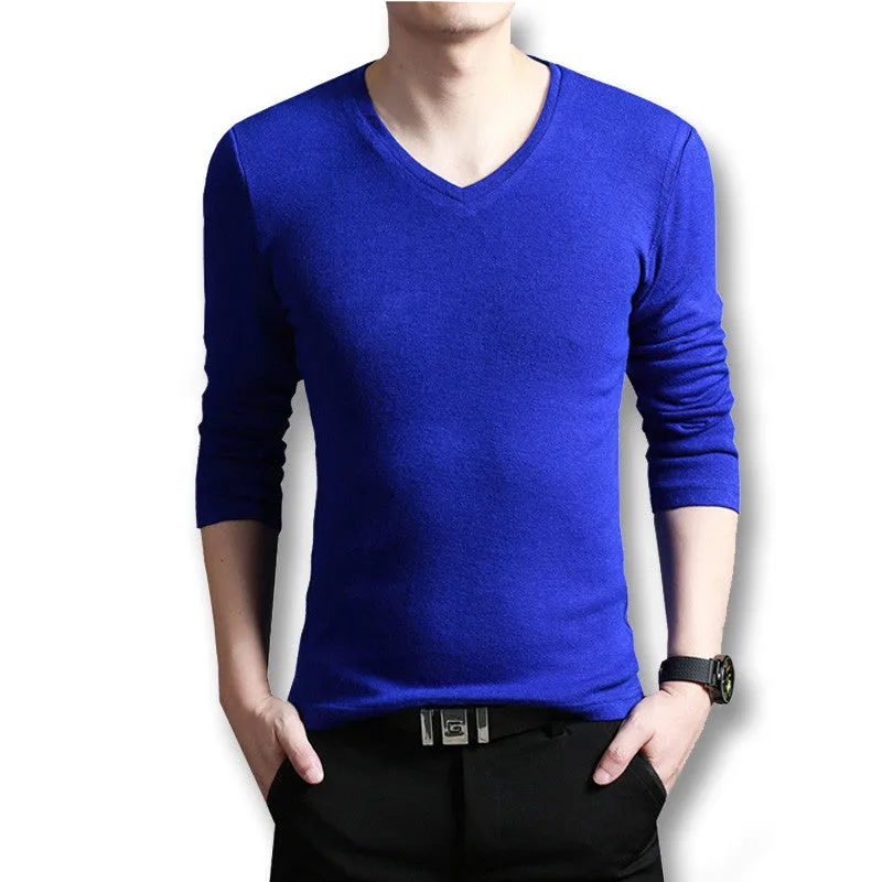 Men V Neck Sweaters and Pullovers Men's Casual Slim Fit Long Sleeved Knitted Sweaters Pullovers Outwear SM6