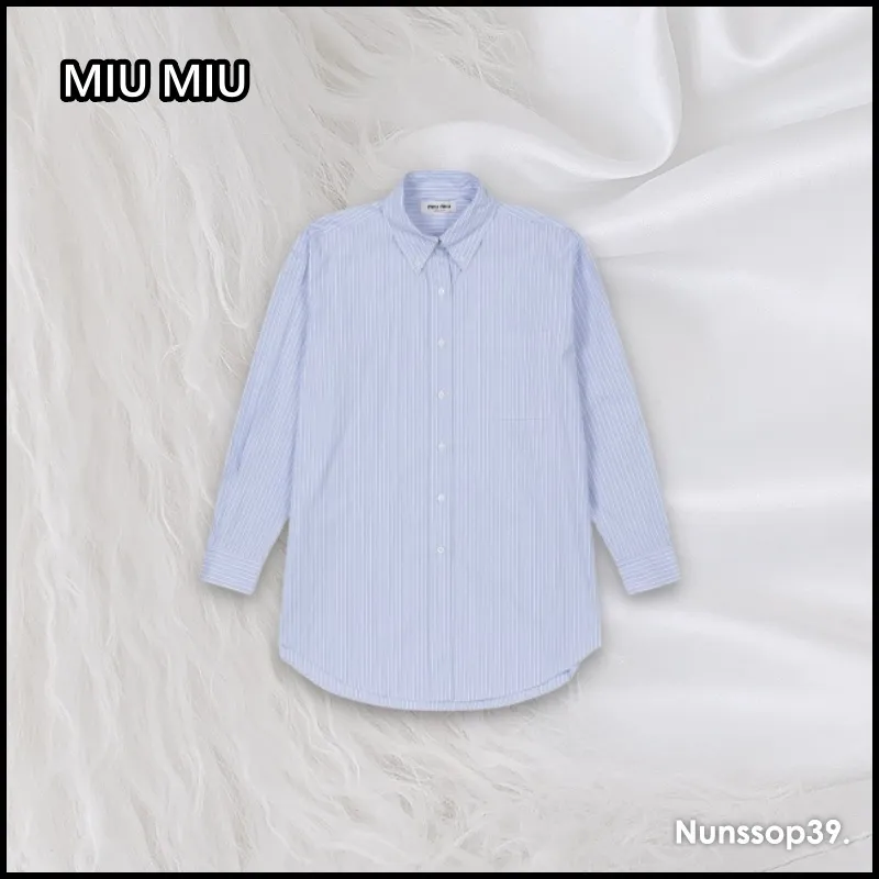 MiuMiu  |Casual Style Street Style Long Sleeves Plain Party Style