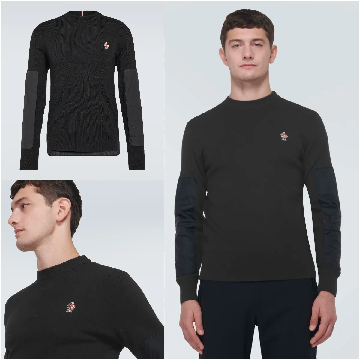 MONCLER  |Unisex Wool Blended Fabrics Street Style Long Sleeves Plain