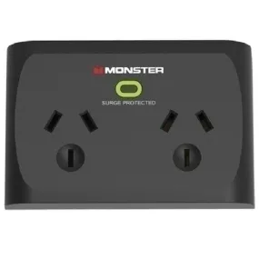 Monster Dual Socket Surge Protector Black