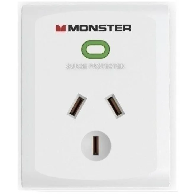 Monster Single Socket Surge Protector White