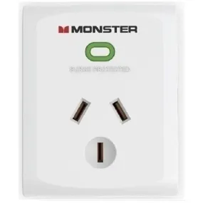 Monster Single Socket Surge Protector White