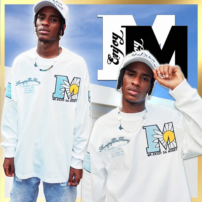 MR. ENJOY DA MONEY  |Crew Neck Unisex Blended Fabrics Street Style Long Sleeves