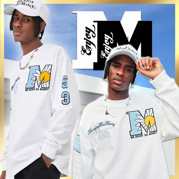 MR. ENJOY DA MONEY  |Crew Neck Unisex Blended Fabrics Street Style Long Sleeves