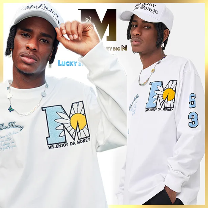 MR. ENJOY DA MONEY  |Crew Neck Unisex Blended Fabrics Street Style Long Sleeves