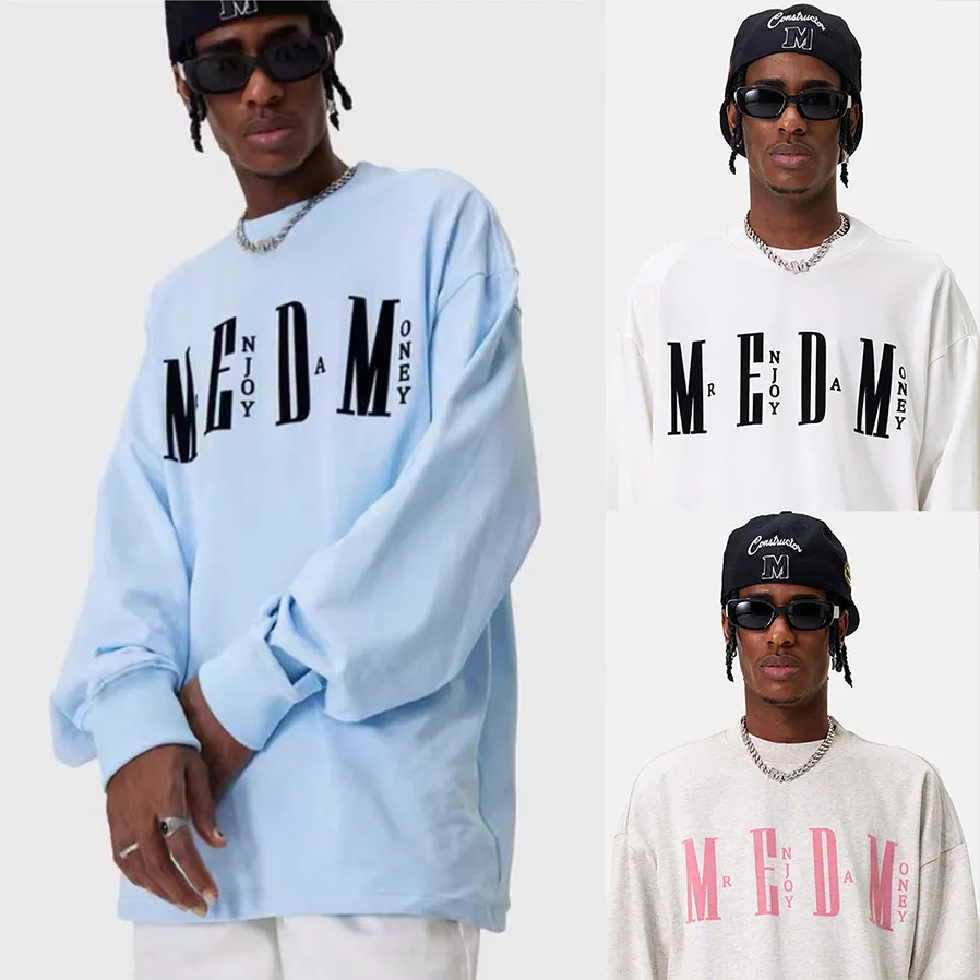 MR. ENJOY DA MONEY  |Crew Neck Unisex Street Style Long Sleeves Plain Cotton