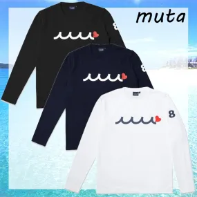 muta  |Crew Neck Pullovers Unisex Street Style Long Sleeves Cotton