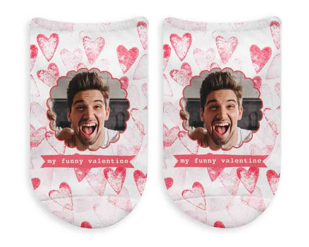 My Funny Valentine Socks with Photo and Heart Design