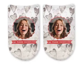 My Funny Valentine Socks with Photo and Heart Design