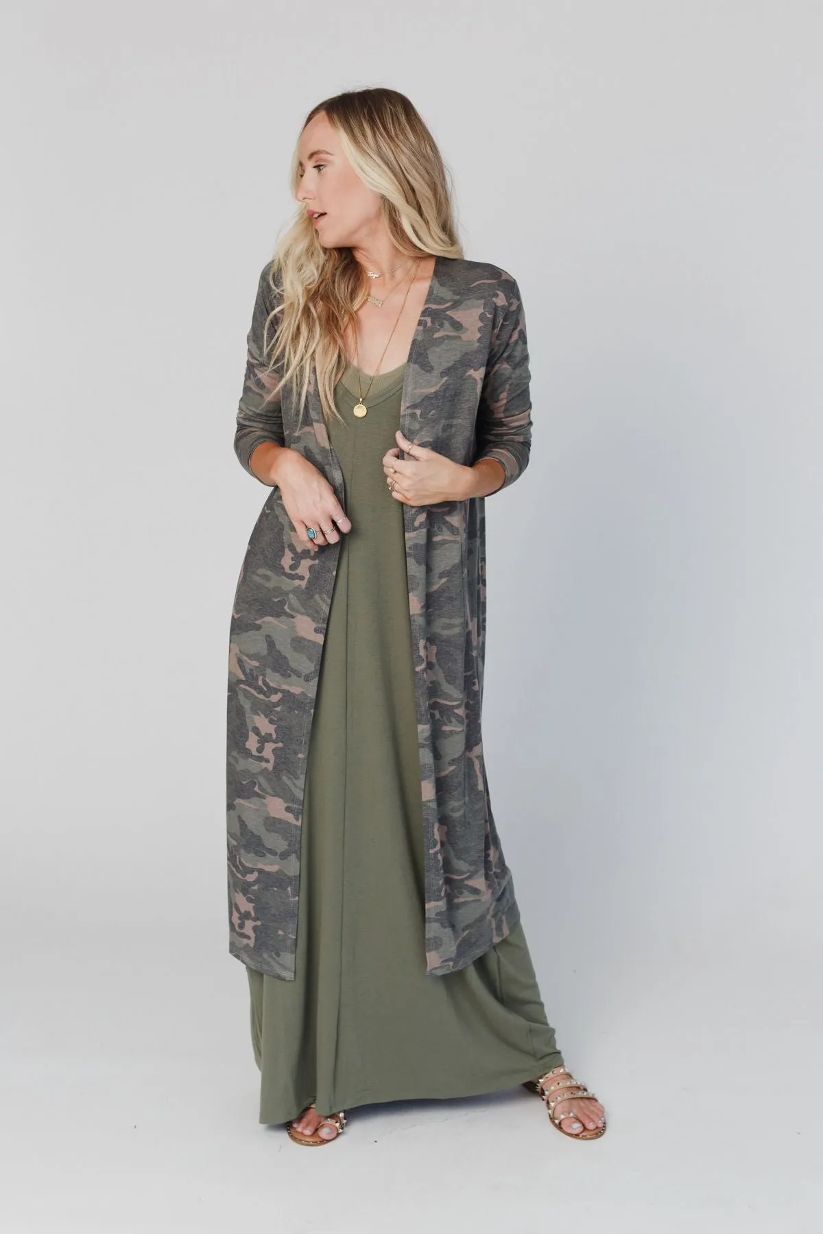 My Go To Duster Cardigan - Camo