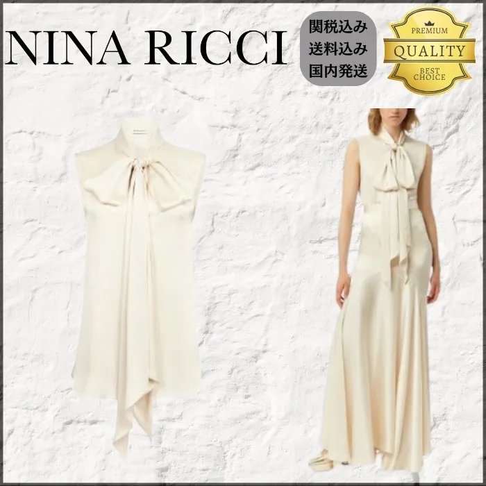 NINA RICCI  |Casual Style Silk Blended Fabrics Sleeveless Plain