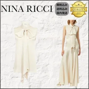 NINA RICCI  |Casual Style Silk Blended Fabrics Sleeveless Plain