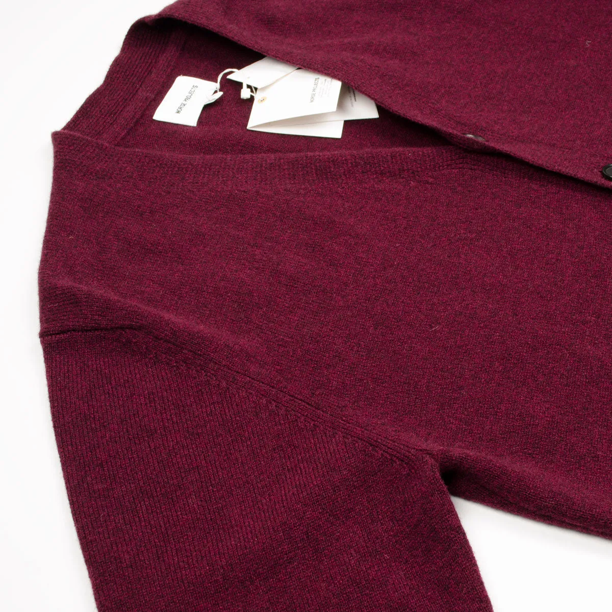 Norse Projects - Adam Lambswool Cardigan - Burgundy