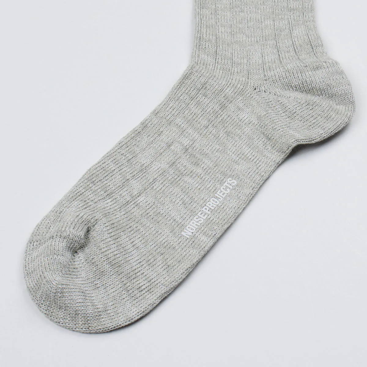 Norse Projects - Bjarki Cordura Rib Socks - Light Grey Melange