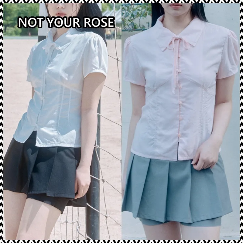 Not your rose  |Street Style Plain Short Sleeves Party Style Elegant Style